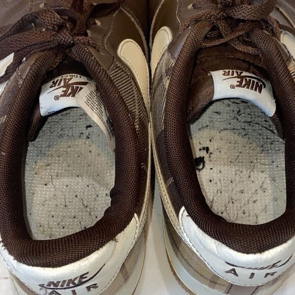 Nike AIR FORCE 1'07 MEN'S LX CACAO PLAID CASUAL BROWN IVORY DV0791-200 SIZE 10.5 - Picture 10 of 16